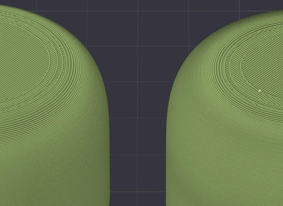 Adaptive layer lines on the cap